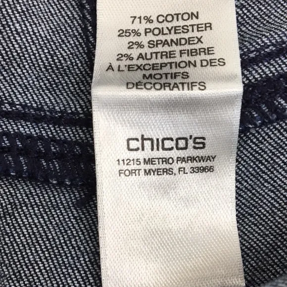 Chicos Perfect Stretch Women's Nicky Petal Pushers Jean Crop Capri Short Size 00