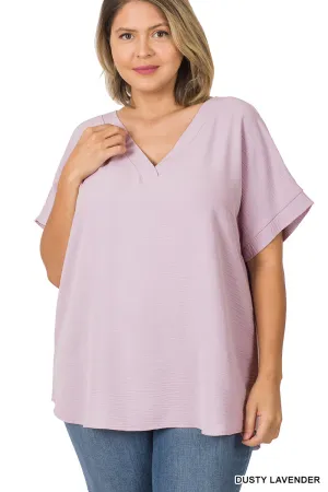 Curvy Good Timing Top in Lavender