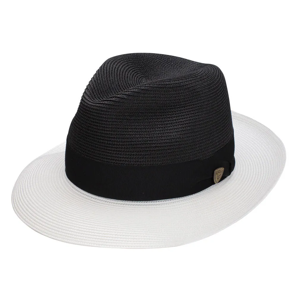 Dobbs Toledo Milan Straw Hat in Black/White