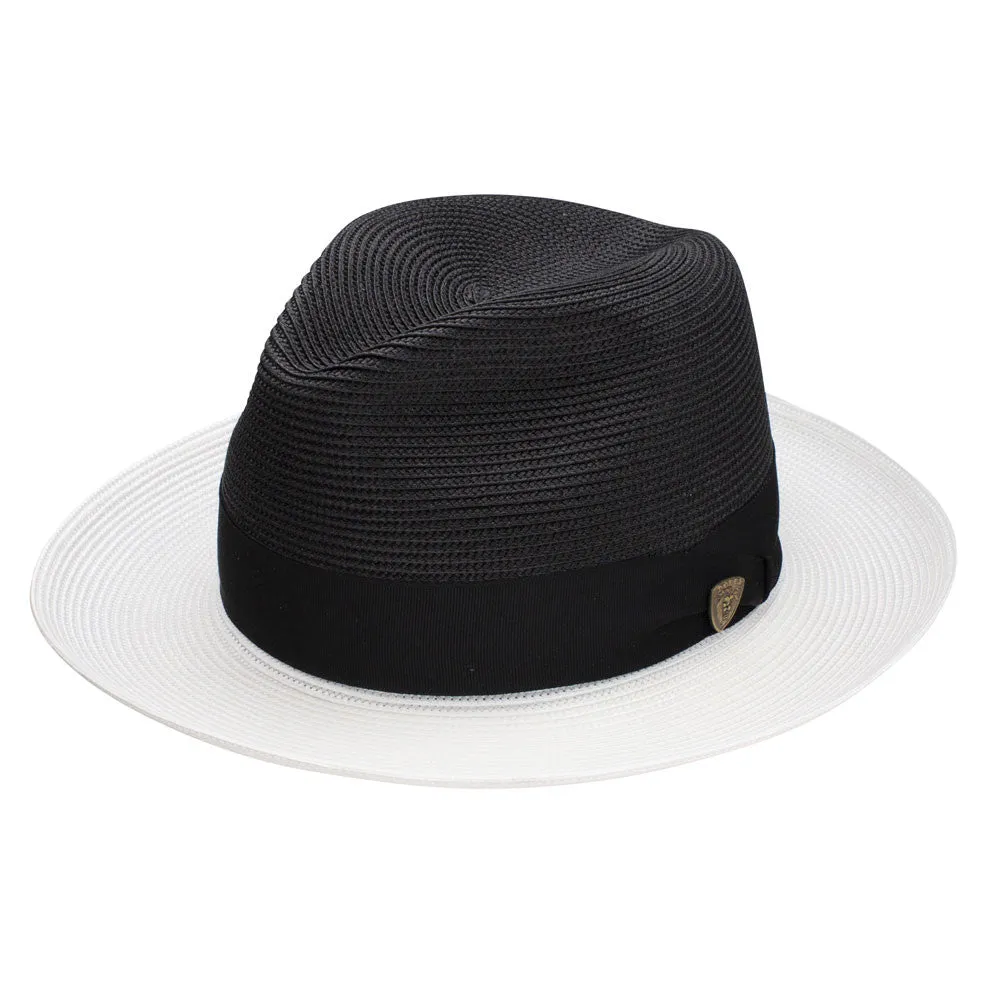 Dobbs Toledo Milan Straw Hat in Black/White