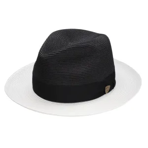 Dobbs Toledo Milan Straw Hat in Black/White