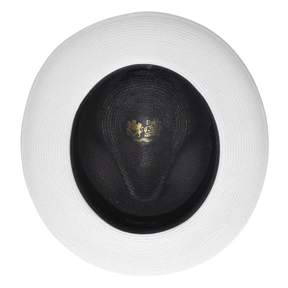 Dobbs Toledo Milan Straw Hat in Black/White