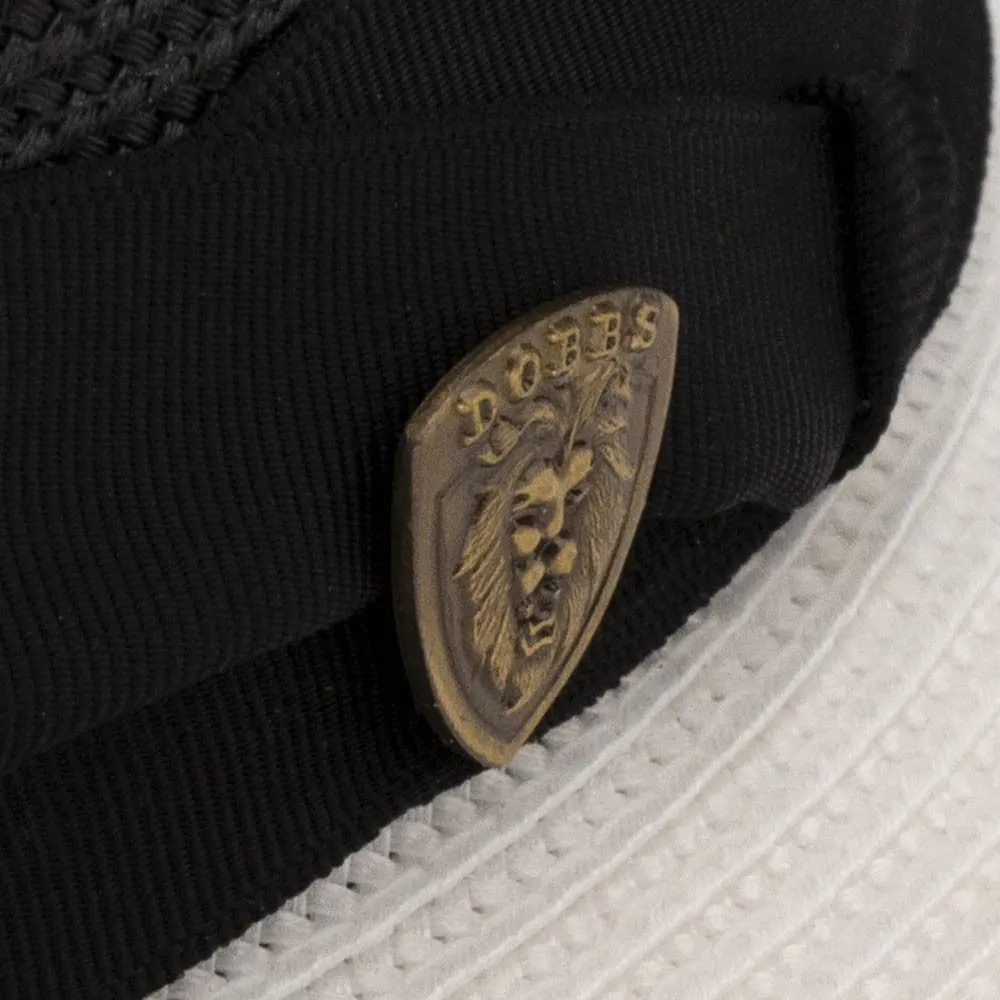 Dobbs Toledo Milan Straw Hat in Black/White