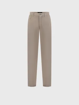 Jeans with Calfskin Patch Taupe