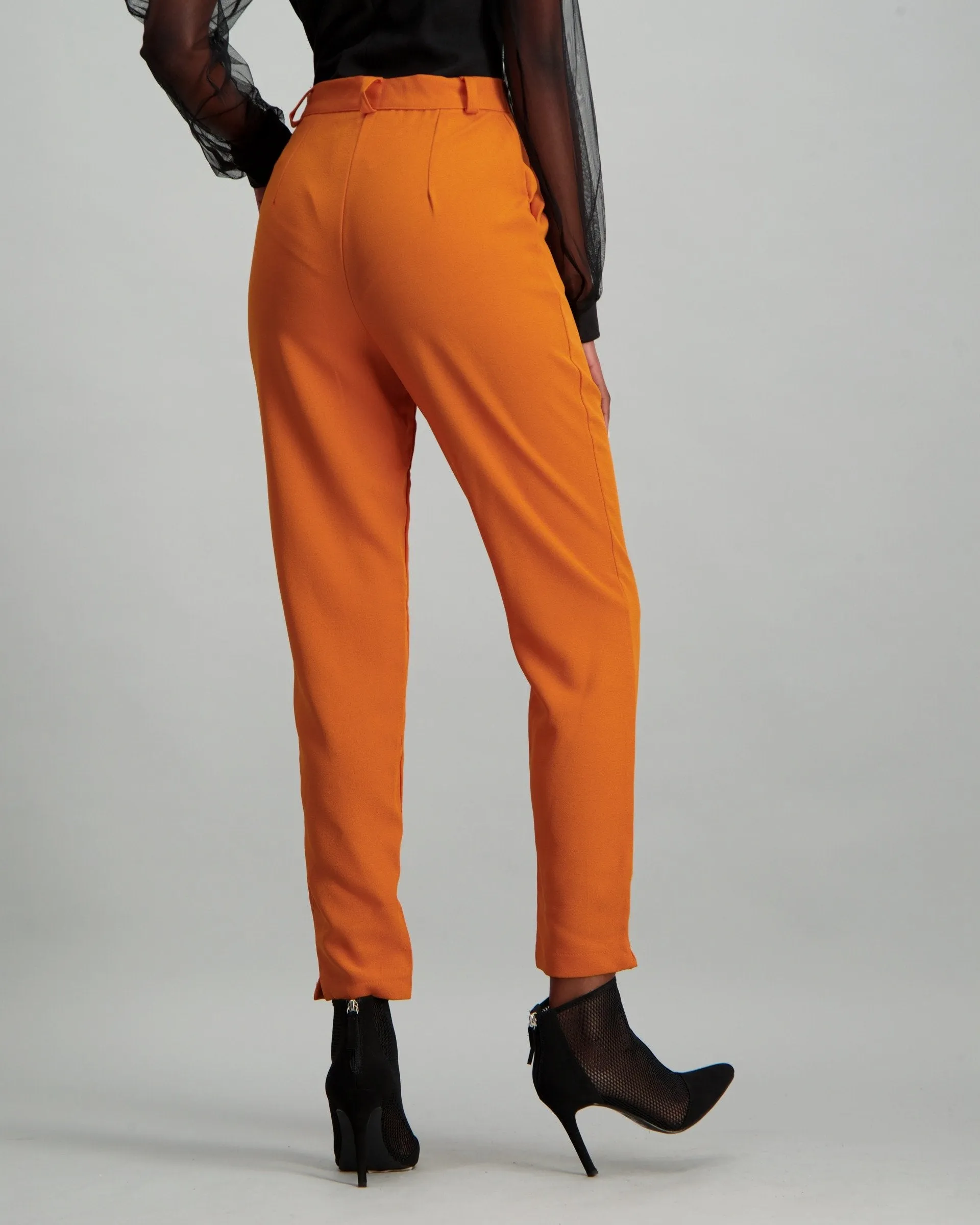 Ladies Slim Leg Pant Set - Mustard