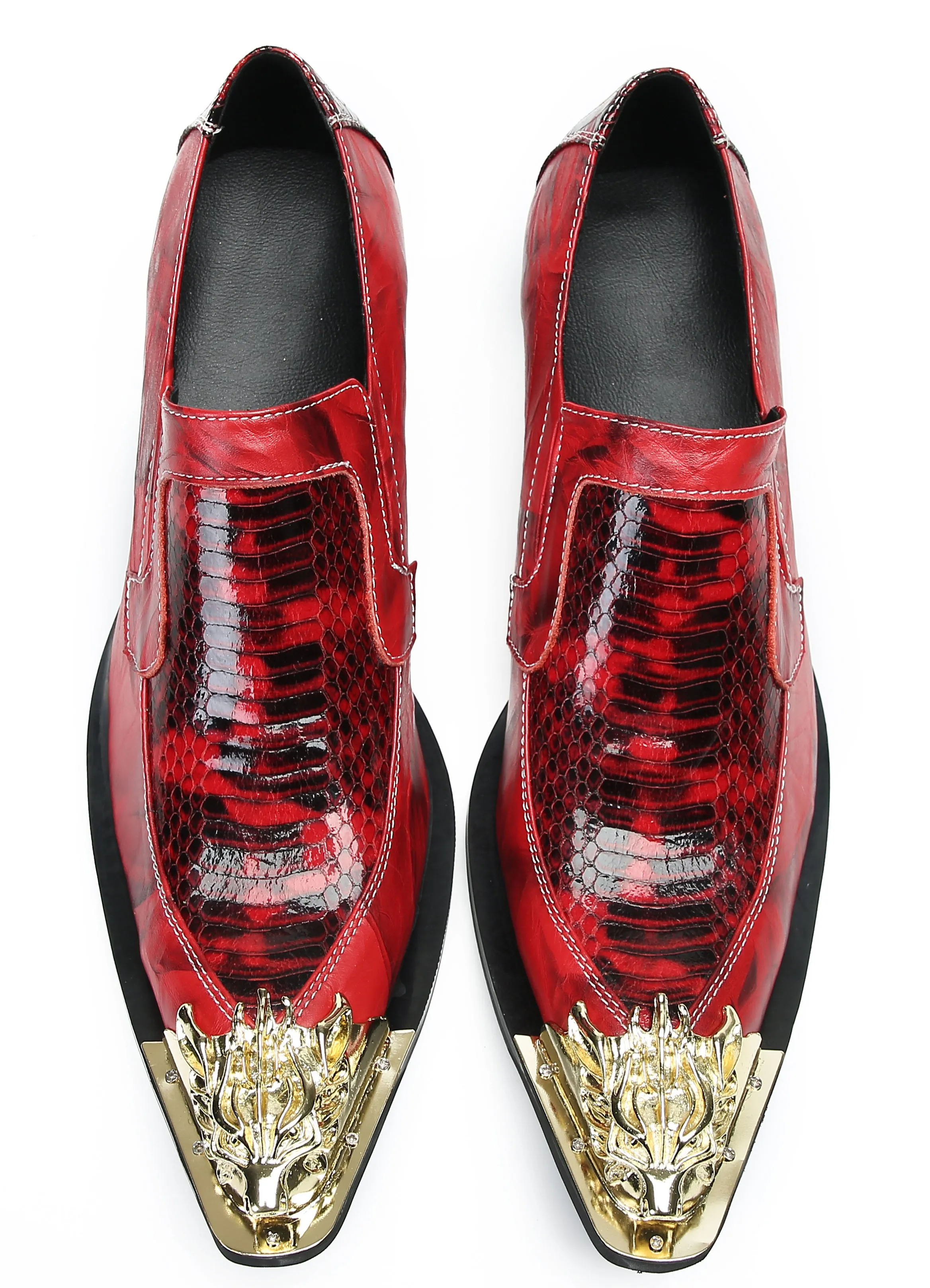 Men's Casual Metal-Tip Toe Western Loafers