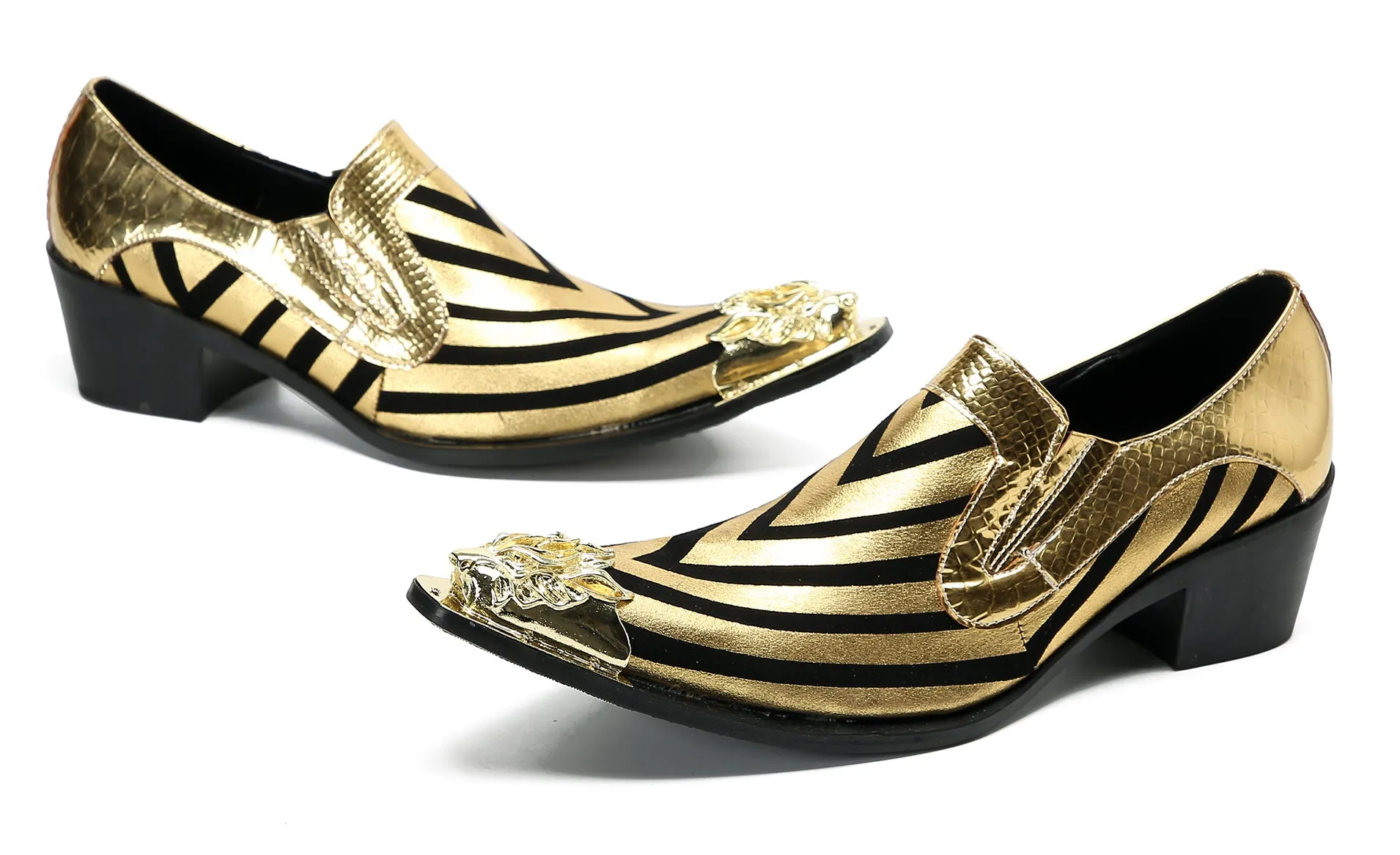 Men's Casual Metal-Tip Toe Western Loafers