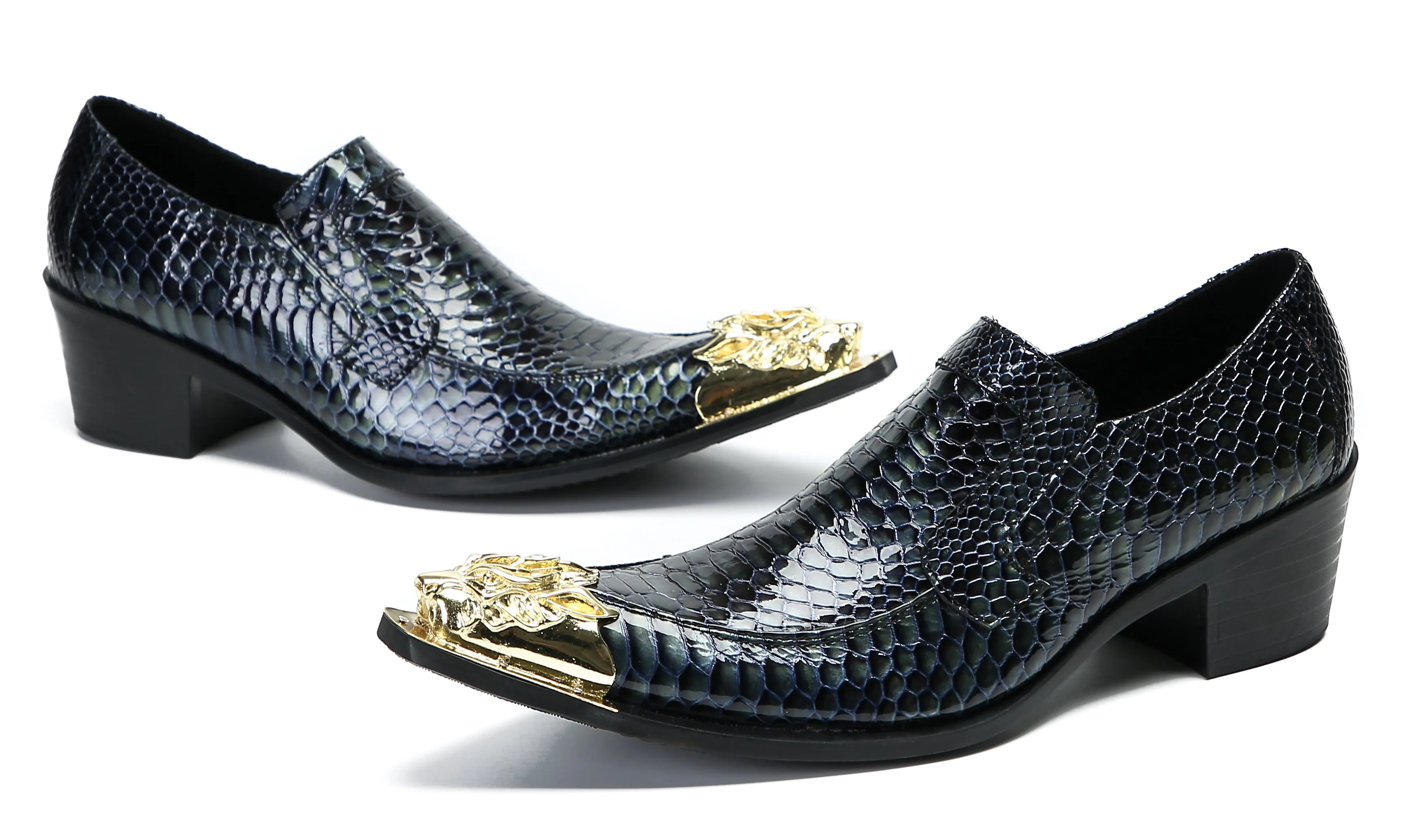Men's Casual Metal-Tip Toe Western Loafers