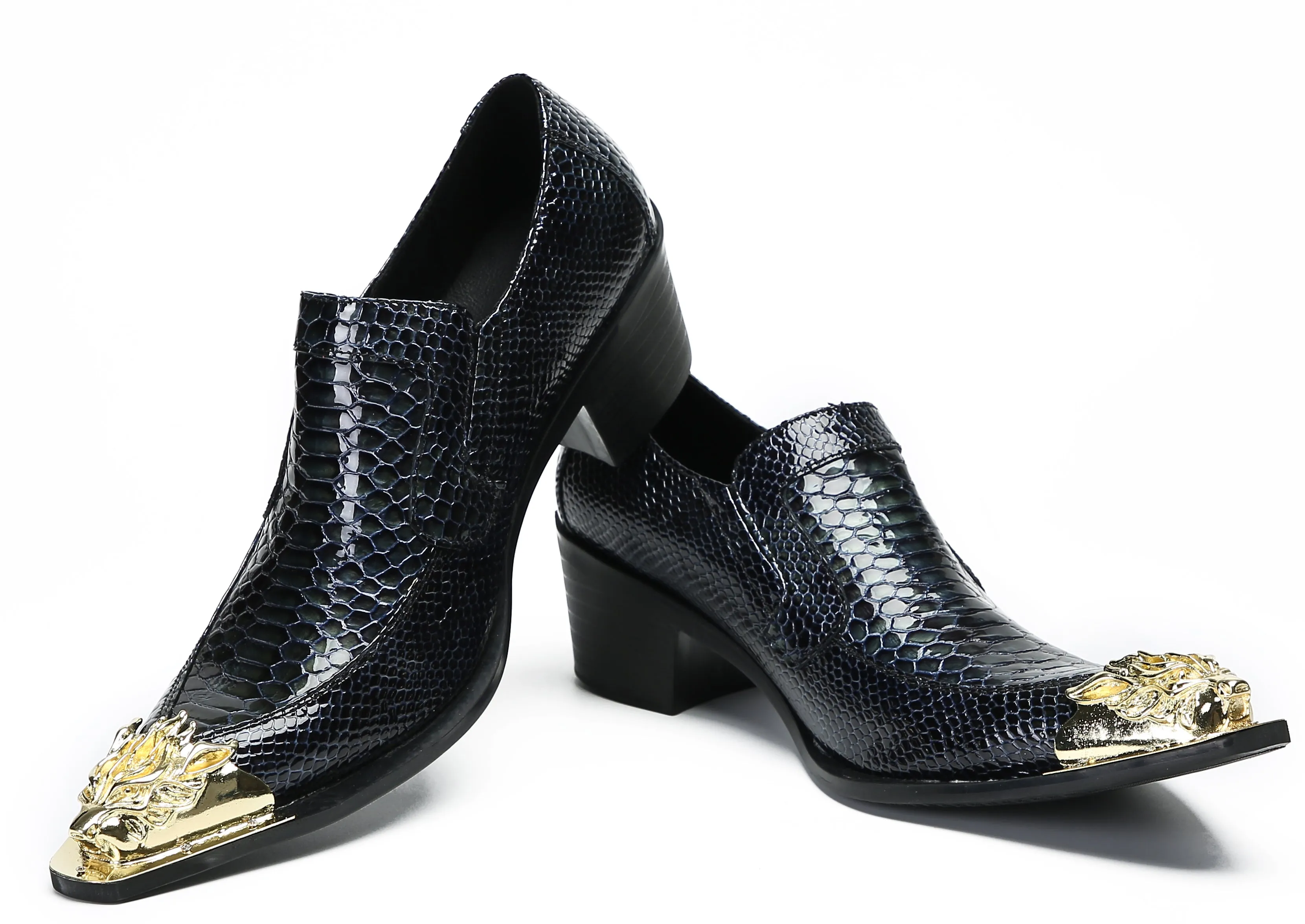 Men's Casual Metal-Tip Toe Western Loafers
