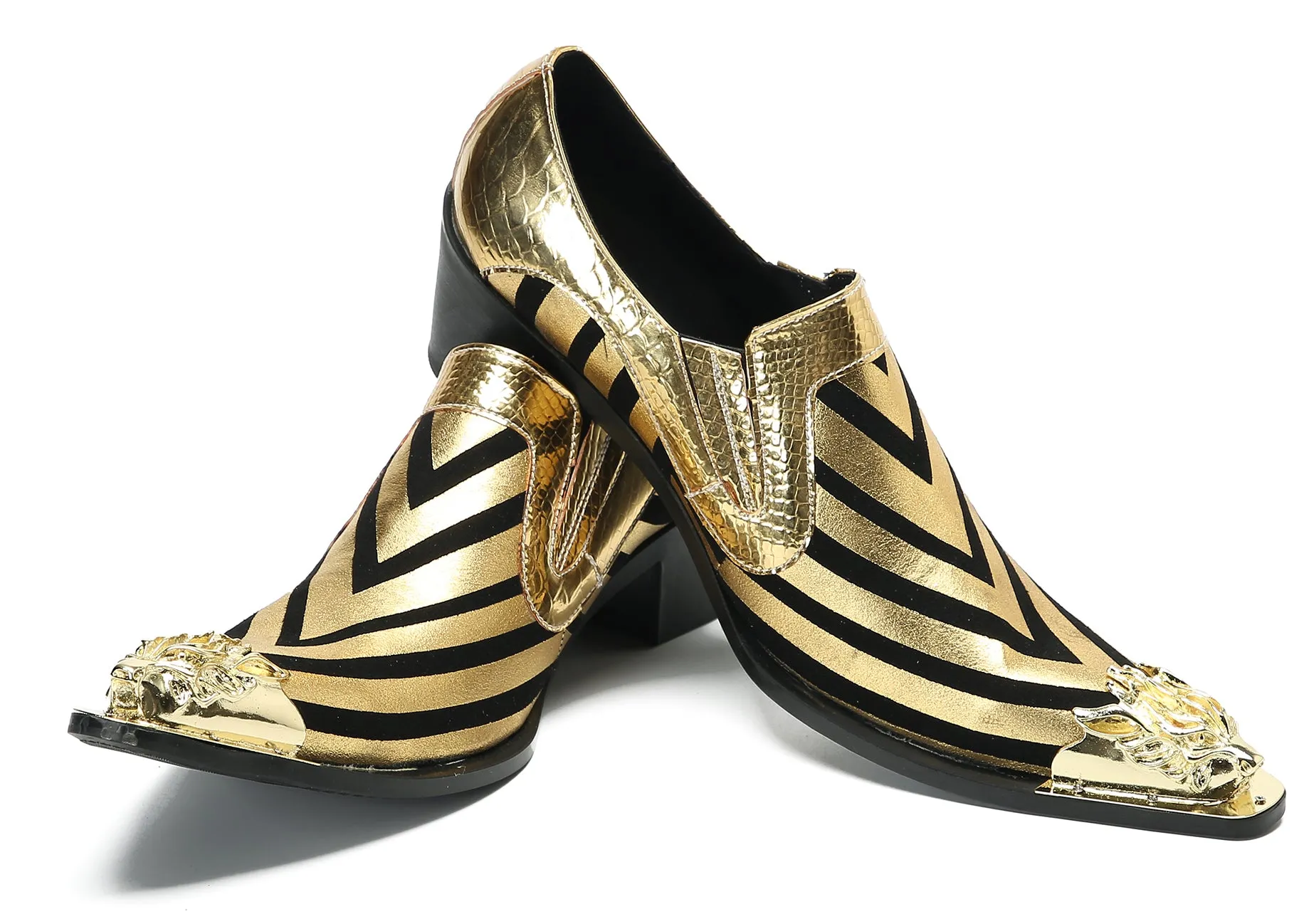 Men's Casual Metal-Tip Toe Western Loafers