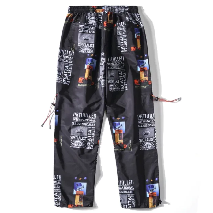 "PATROLLER" PANTALON CARGO NOIR STREETWEAR - URB1™