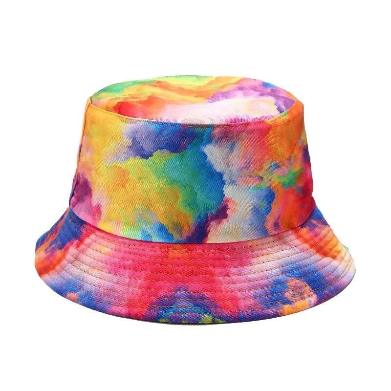 "TIE AND DYE" Chapeau Bob Imprimé Noir Orange Rose - URB1™