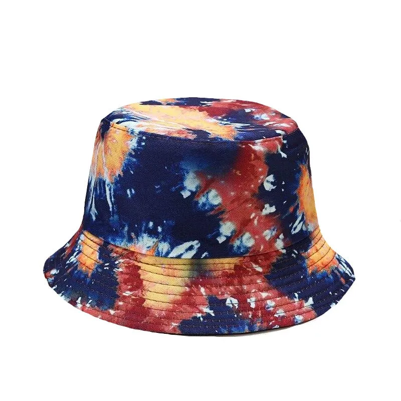"TIE AND DYE" Chapeau Bob Imprimé Noir Orange Rose - URB1™