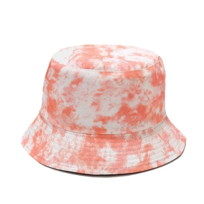 "TIE AND DYE" Chapeau Bob Imprimé Noir Orange Rose - URB1™