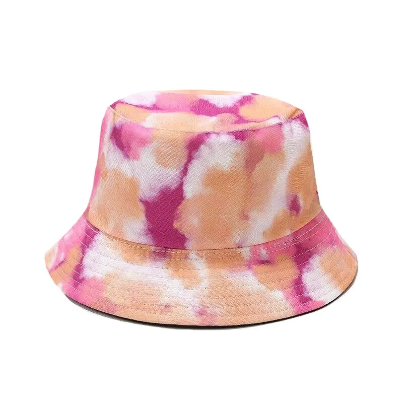 "TIE AND DYE" Chapeau Bob Imprimé Noir Orange Rose - URB1™