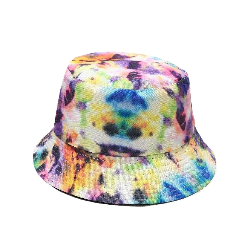 "TIE AND DYE" Chapeau Bob Imprimé Noir Orange Rose - URB1™