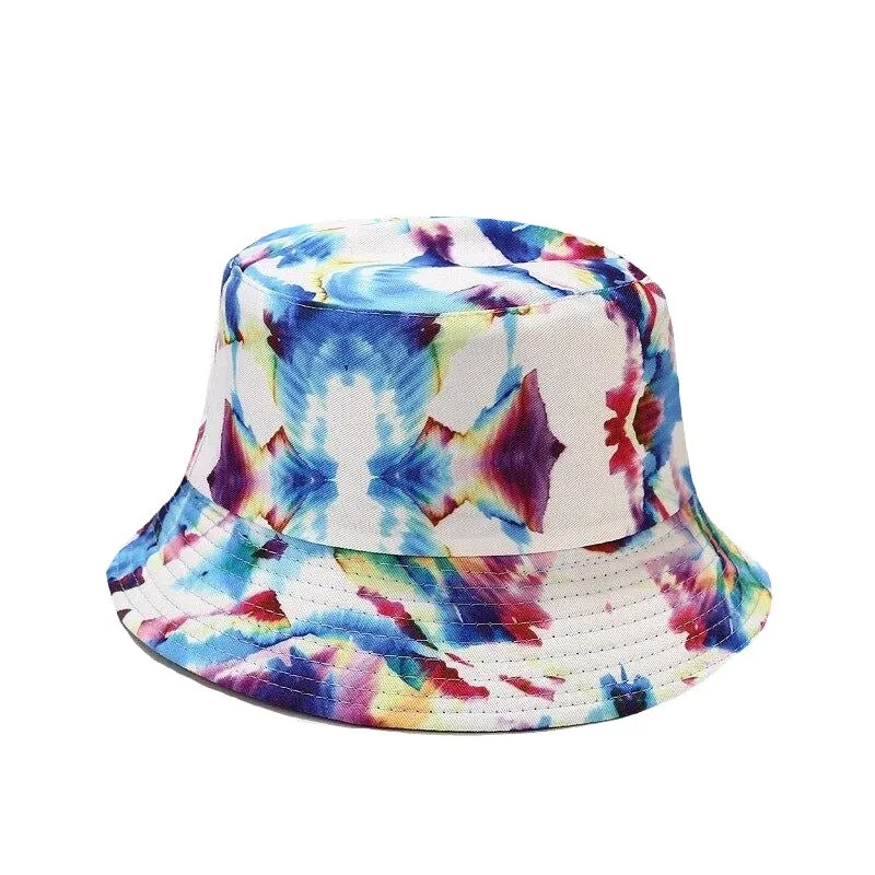 "TIE AND DYE" Chapeau Bob Imprimé Noir Orange Rose - URB1™