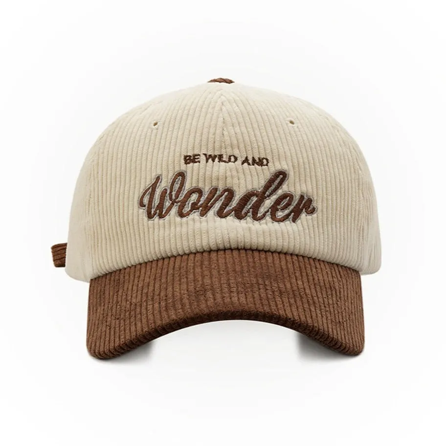 "WONDER" Casquette Baseball Snapback en velour Vert Brodée - URB1™