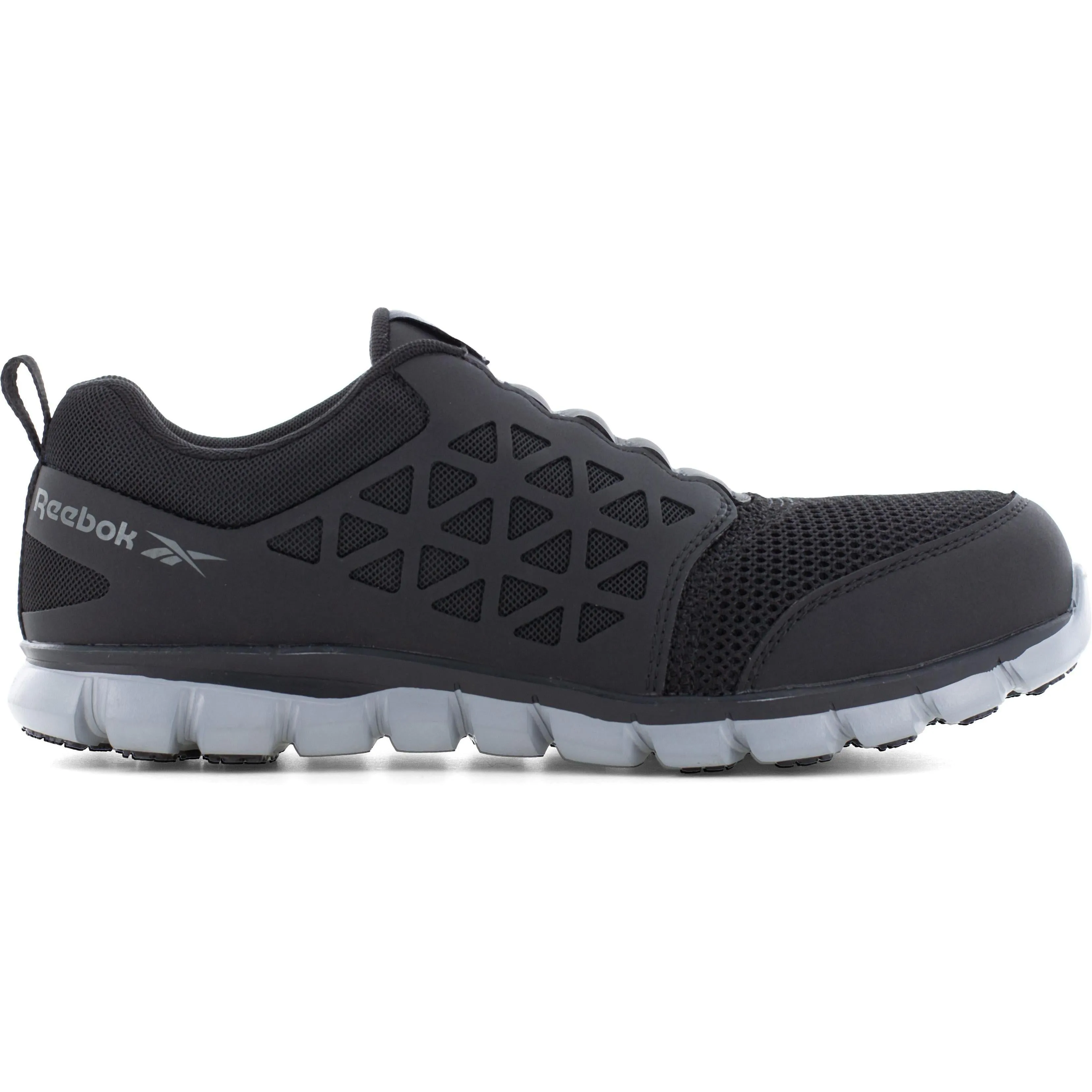 Reebok Men's Sublite Cushion Comp Toe Slip On Athletic Work Shoe- Black- RB4052