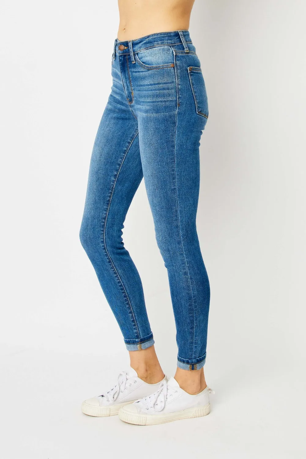 Stephen Full Size Cuffed Hem Skinny Jeans