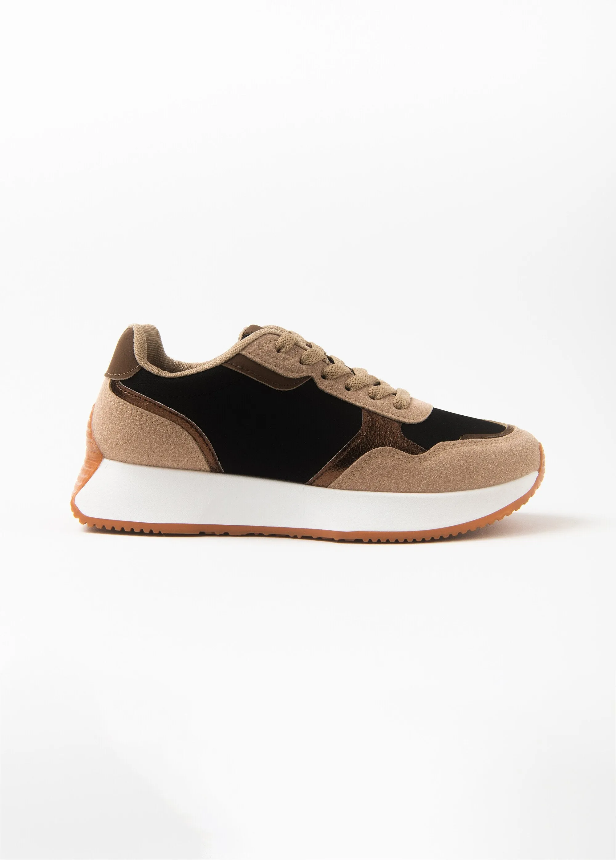 Thick sole sneakers with iridescent details