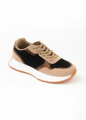Thick sole sneakers with iridescent details